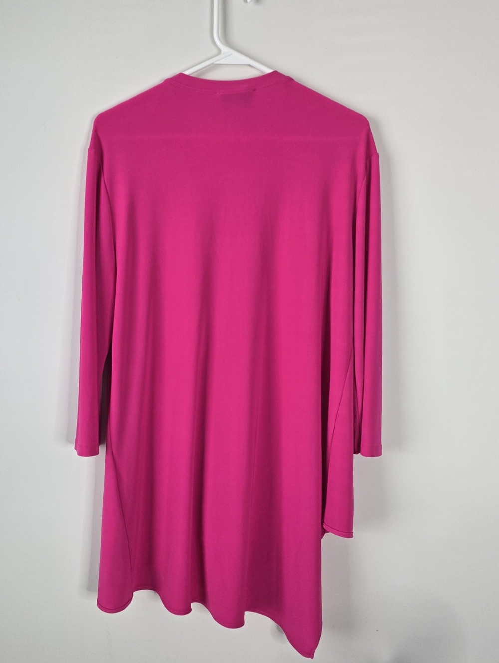 Joseph Ribkoff Dazzle Pink Asymmetrical Tunic Top 3/4 Sleeve 12 Stretch Flowy - Picture 6 of 10